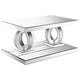 Mesa de centro rectangular de acrílico con espejo Breena, color plateado