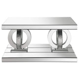 Mesa de centro rectangular de acrílico con espejo Breena, color plateado