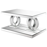 Mesa de centro rectangular de acrílico con espejo Breena, color plateado