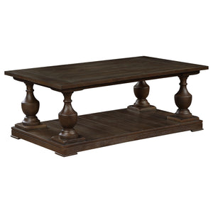 Mesa de centro rectangular de madera Walden en color marrón café