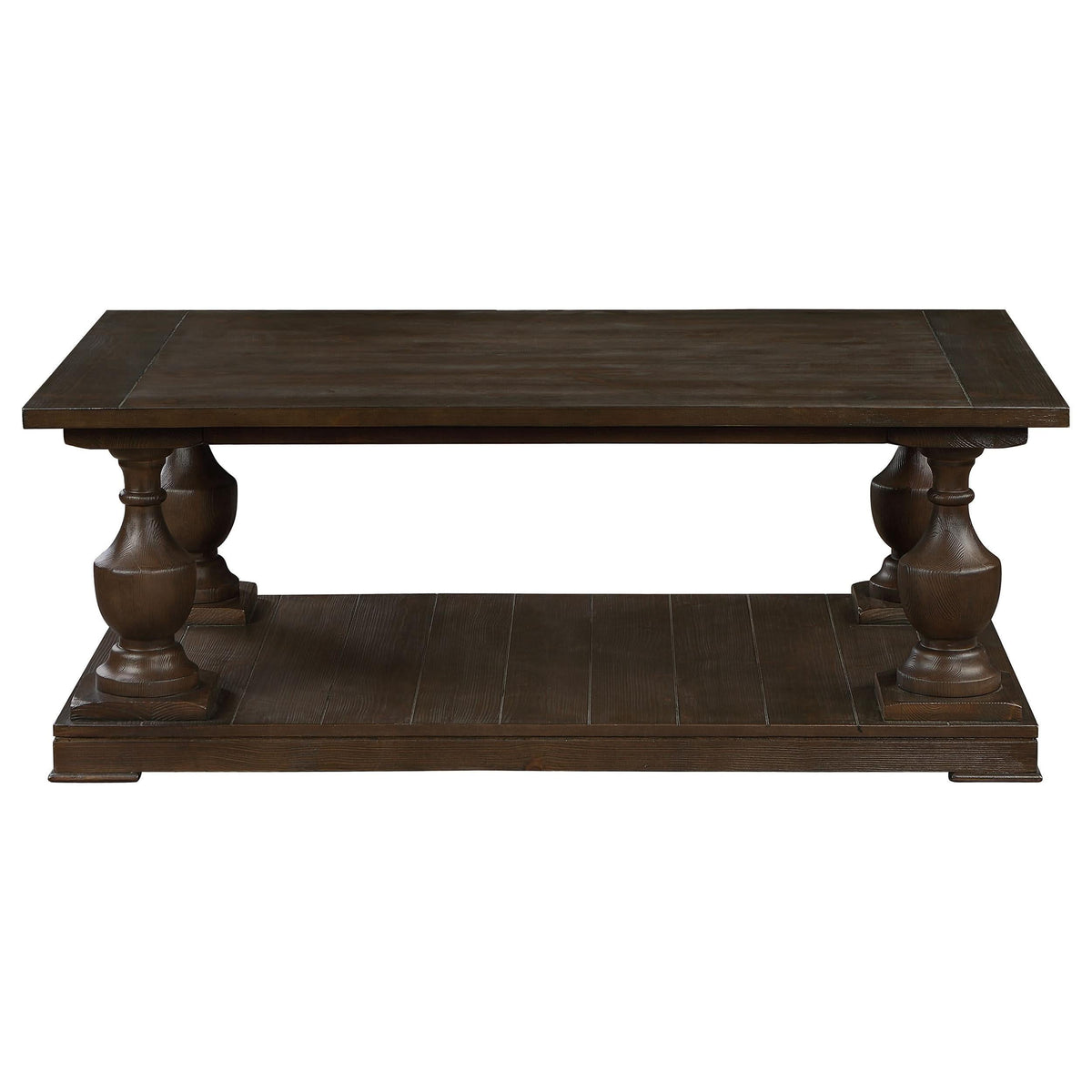 Mesa de centro rectangular de madera Walden en color marrón café