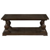 Mesa de centro rectangular de madera Walden en color marrón café
