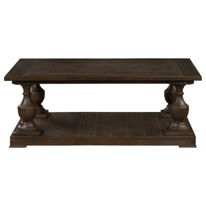 Mesa de centro rectangular de madera Walden en color marrón café