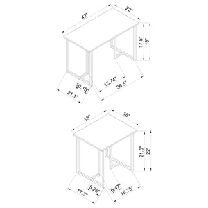 Juego de mesa de centro Nyla de 3 piezas de madera de ingeniería, gris desgastado