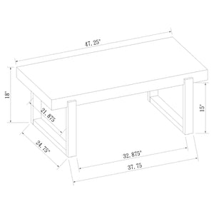 Mesa de centro rectangular Pala blanca de alto brillo y natural