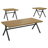 Juego de mesa de centro Colmar de 3 piezas de madera de ingeniería en roble dorado