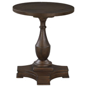 Morello Round Wood End Table with Pedestal Base Coffee