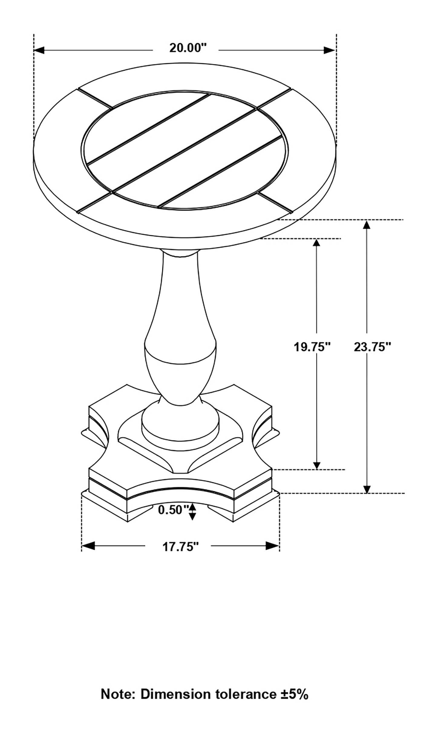 Morello Round Wood End Table with Pedestal Base Coffee