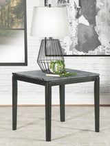 Mesa auxiliar cuadrada de imitación de mármol Mozzi en gris y negro
