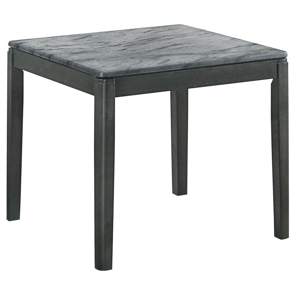 Mesa auxiliar cuadrada de imitación de mármol Mozzi en gris y negro