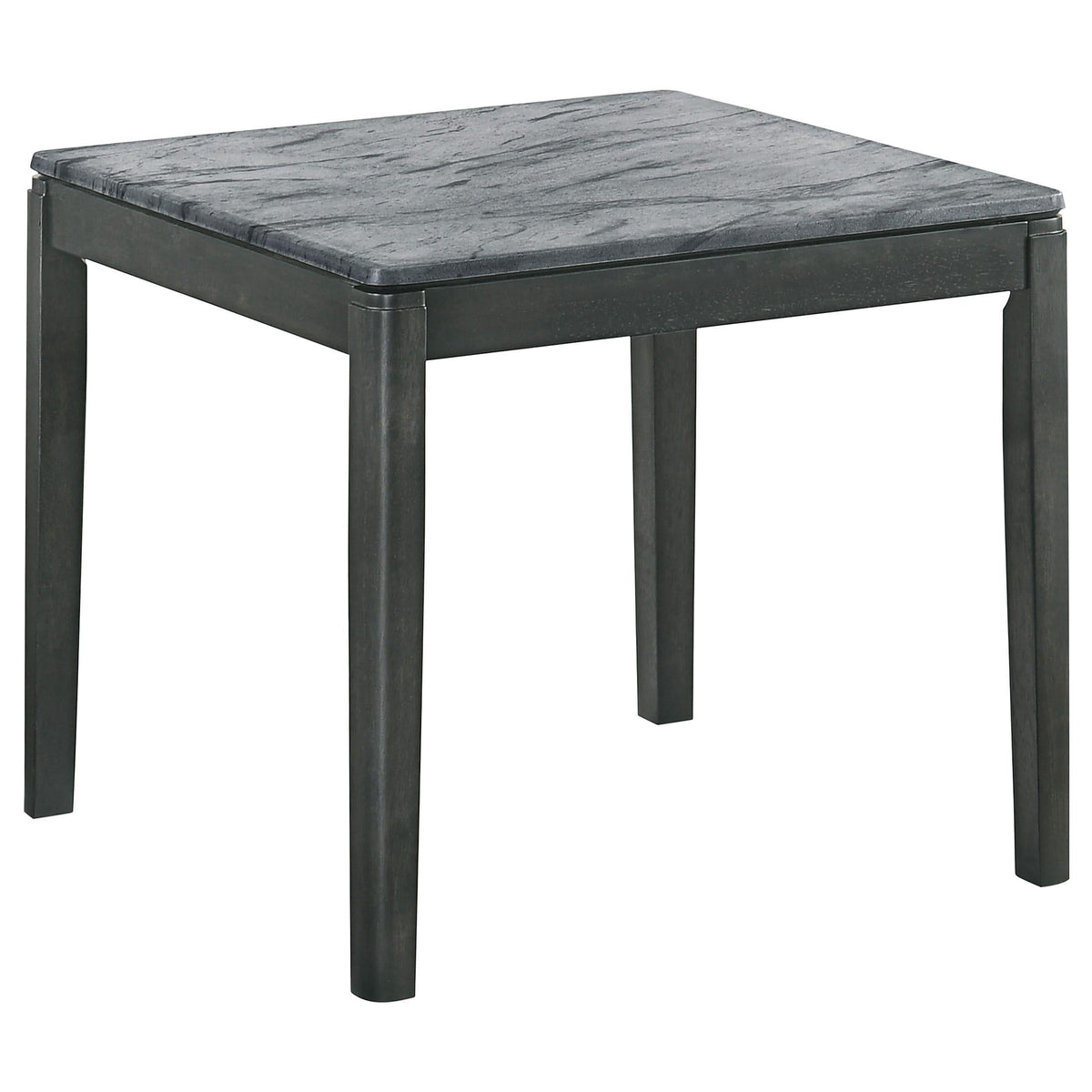 Mesa auxiliar cuadrada de imitación de mármol Mozzi en gris y negro