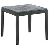 Mesa auxiliar cuadrada de imitación de mármol Mozzi en gris y negro