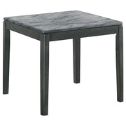 Mesa auxiliar cuadrada de imitación de mármol Mozzi en gris y negro