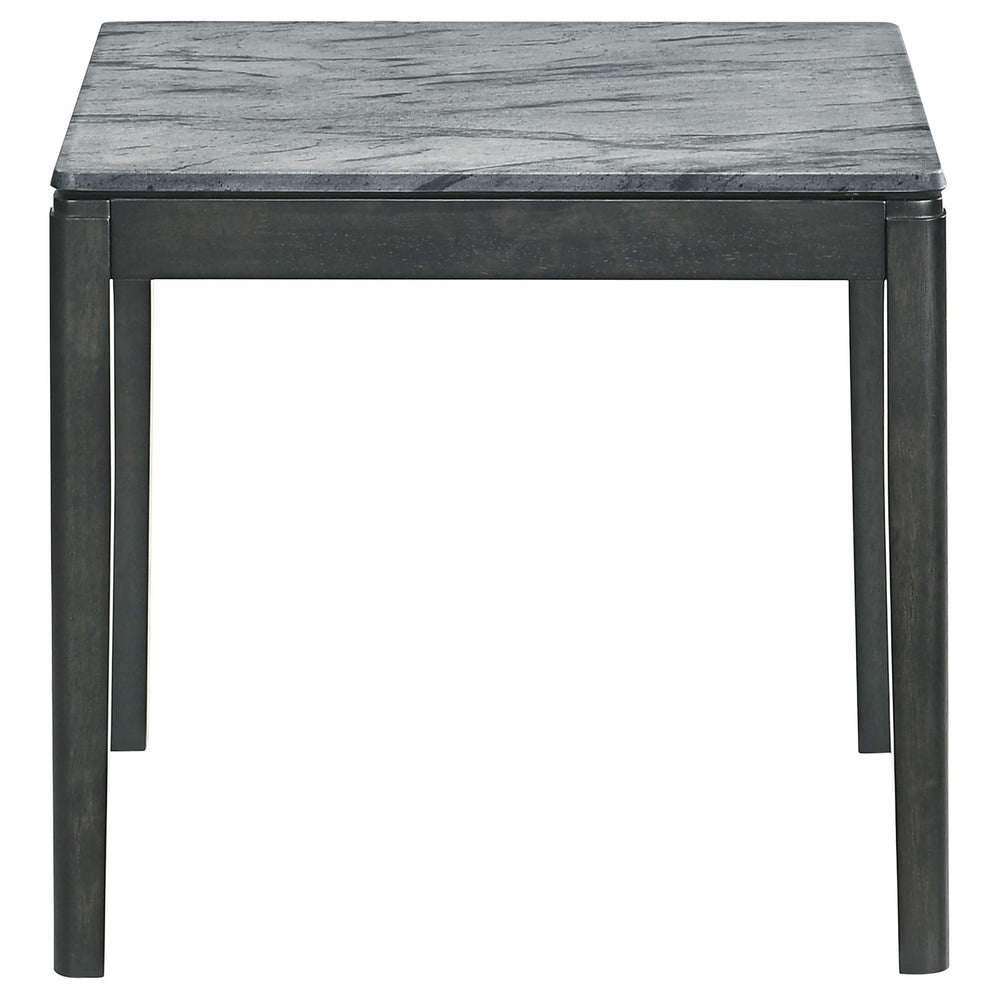 Mesa auxiliar cuadrada de imitación de mármol Mozzi en gris y negro