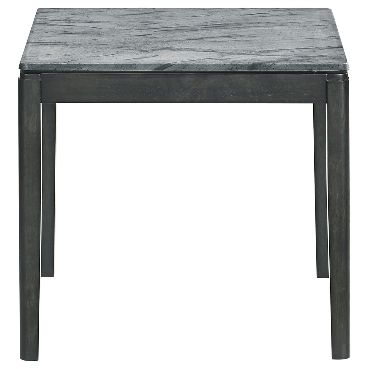 Mesa auxiliar cuadrada de imitación de mármol Mozzi en gris y negro