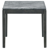 Mesa auxiliar cuadrada de imitación de mármol Mozzi en gris y negro