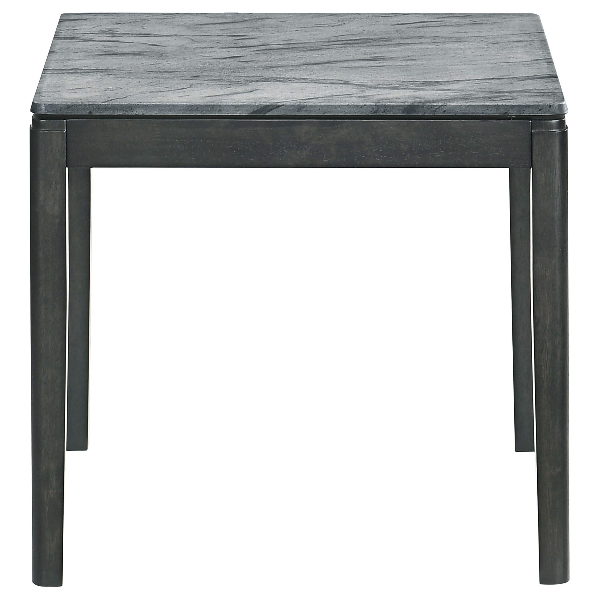 Mesa auxiliar cuadrada de imitación de mármol Mozzi en gris y negro