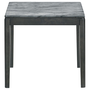Mesa auxiliar cuadrada de imitación de mármol Mozzi en gris y negro