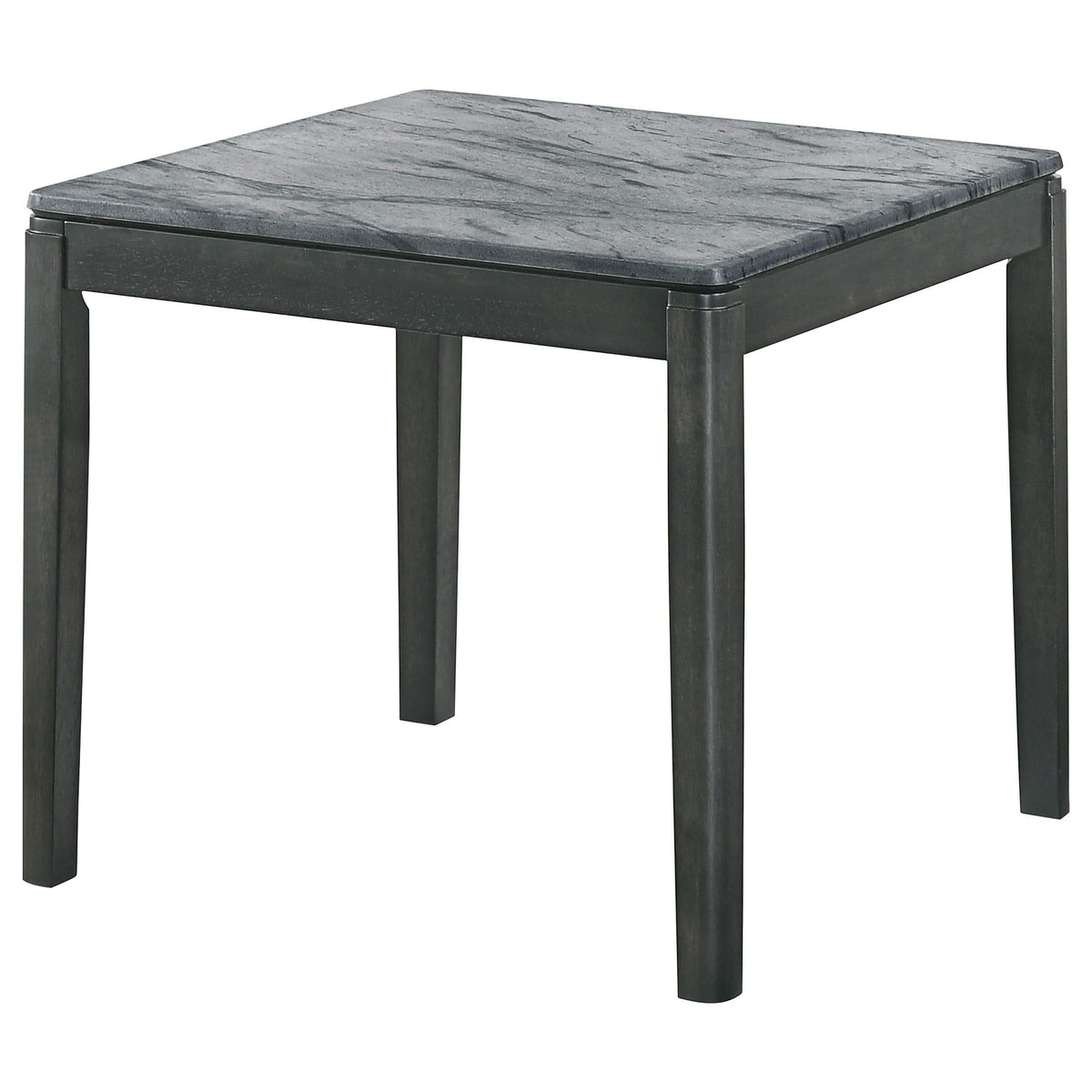 Mesa auxiliar cuadrada de imitación de mármol Mozzi en gris y negro