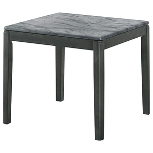Mesa auxiliar cuadrada de imitación de mármol Mozzi en gris y negro