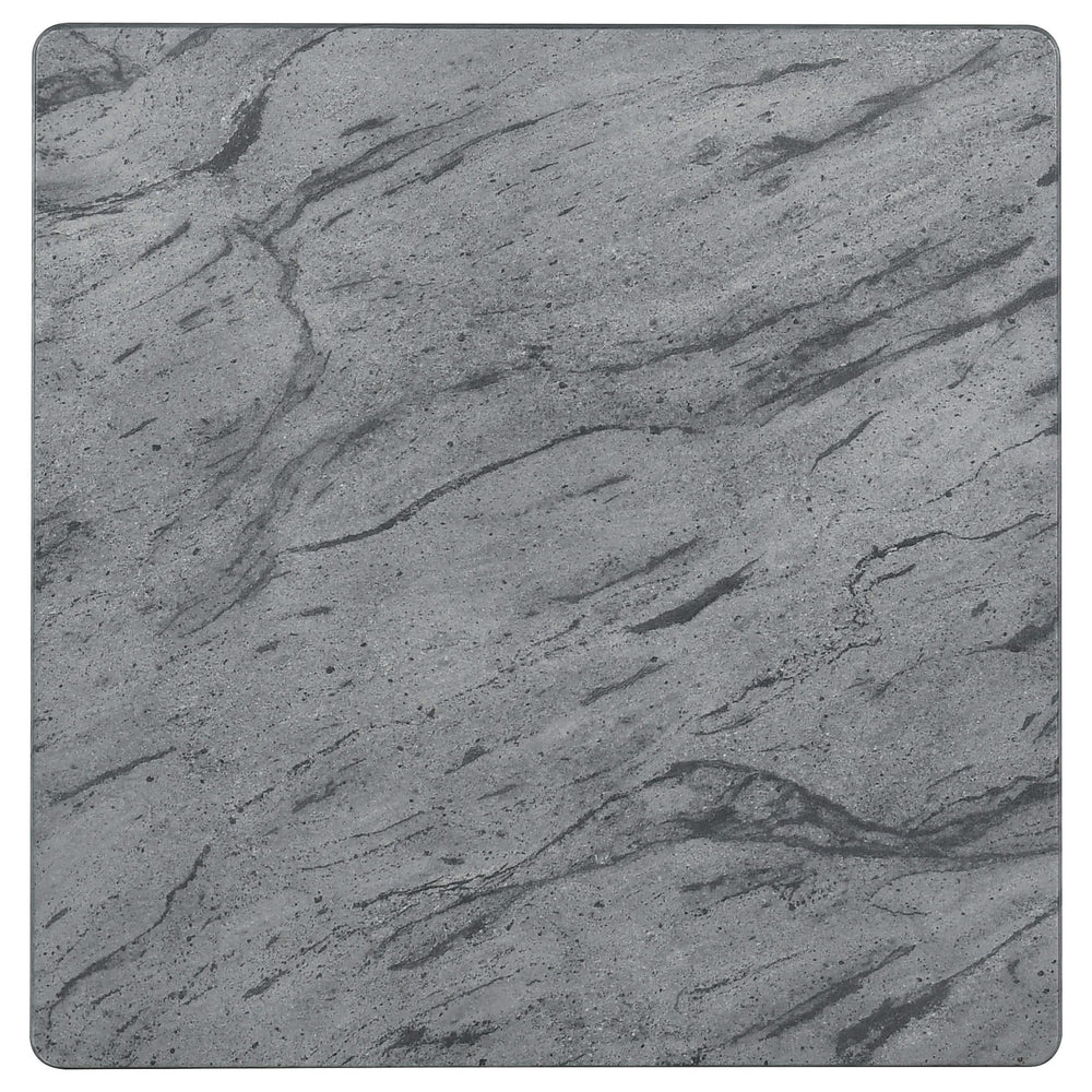 Mesa auxiliar cuadrada de imitación de mármol Mozzi en gris y negro