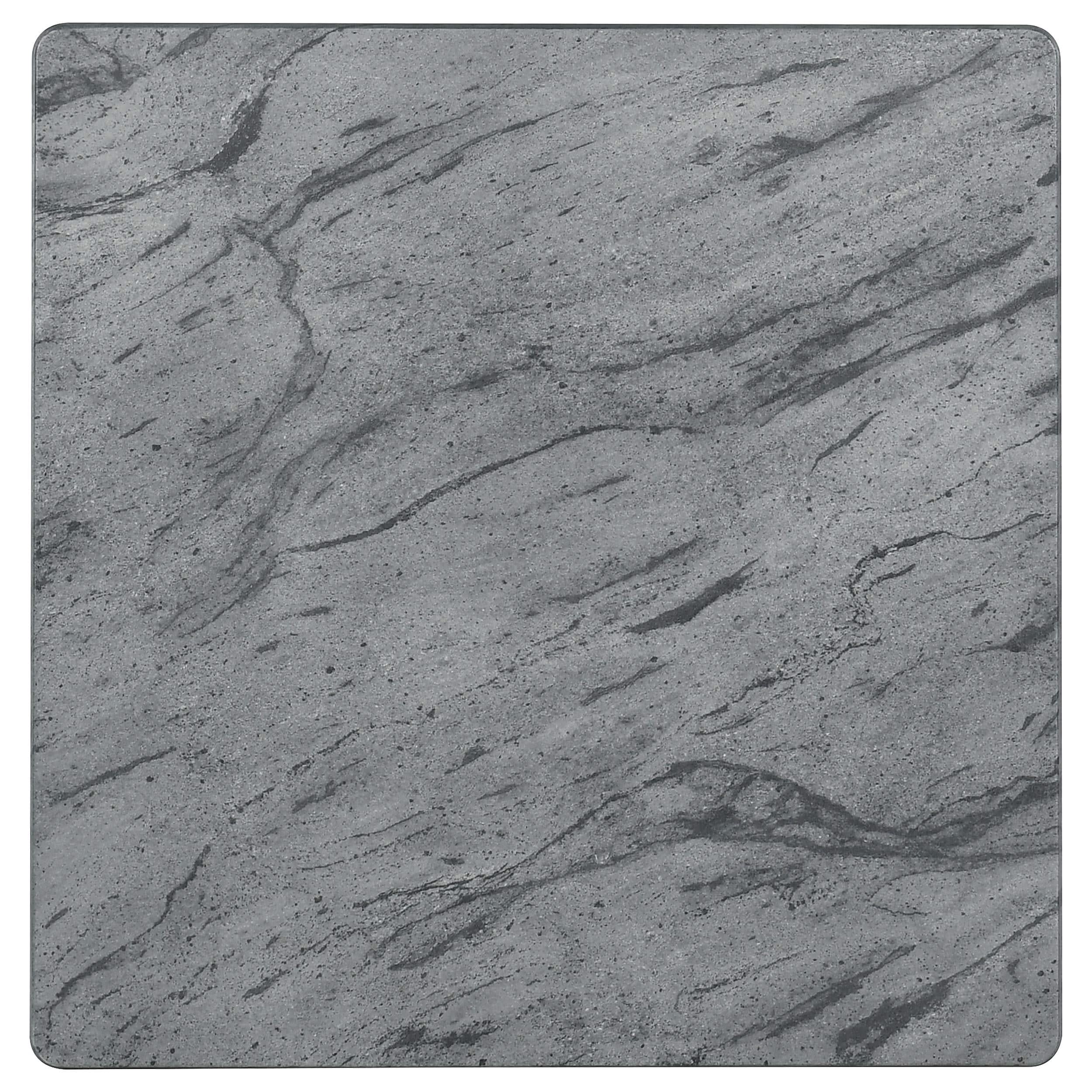 Mesa auxiliar cuadrada de imitación de mármol Mozzi en gris y negro