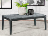 Mesa de centro rectangular de imitación de mármol Mozzi en gris y negro