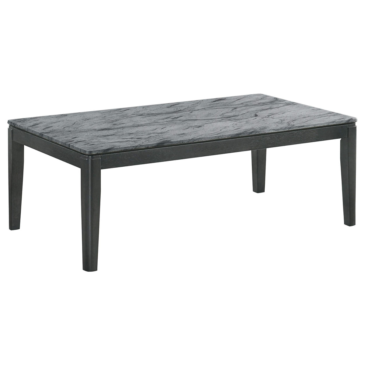 Mesa de centro rectangular de imitación de mármol Mozzi en gris y negro