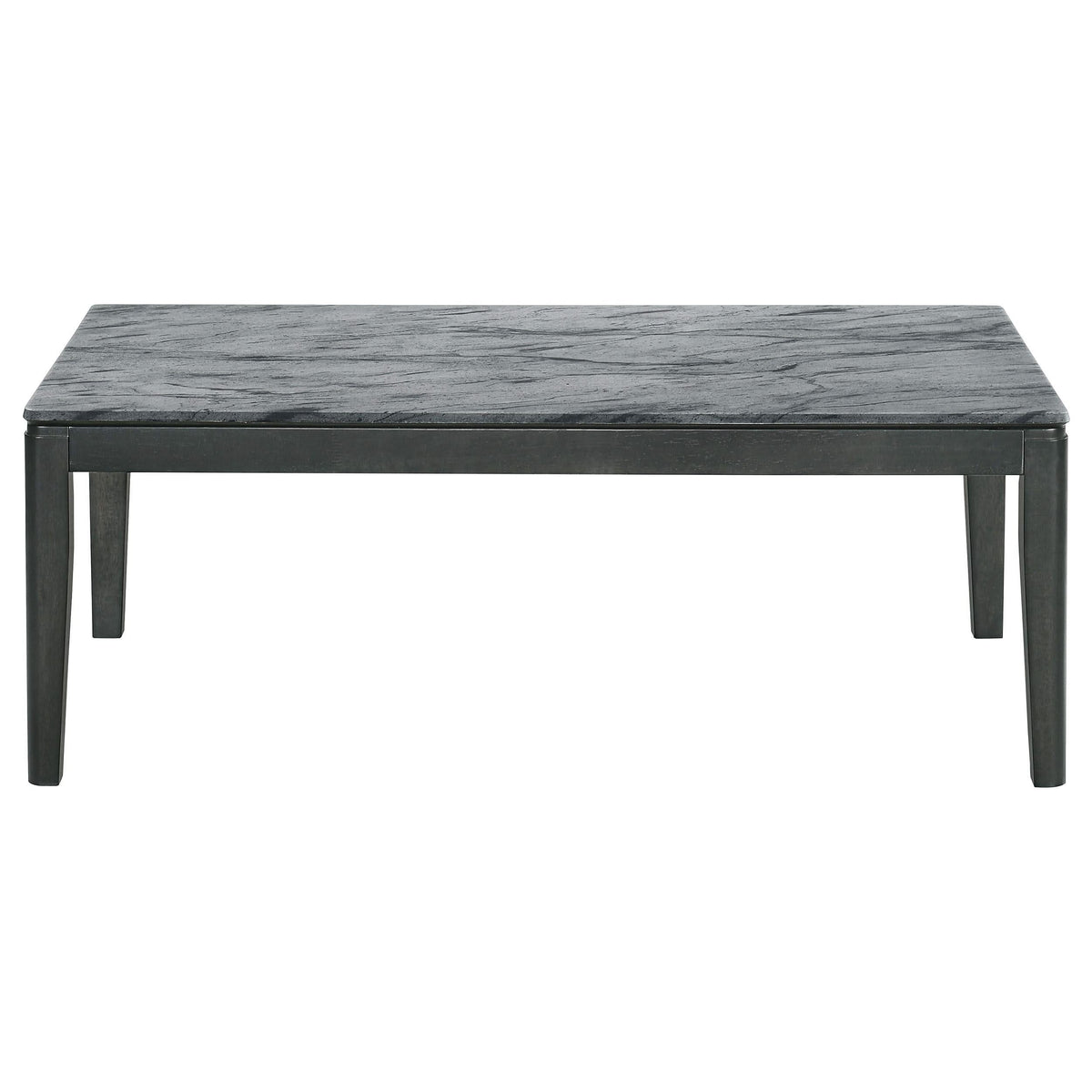 Mesa de centro rectangular de imitación de mármol Mozzi en gris y negro