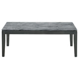 Mesa de centro rectangular de imitación de mármol Mozzi en gris y negro