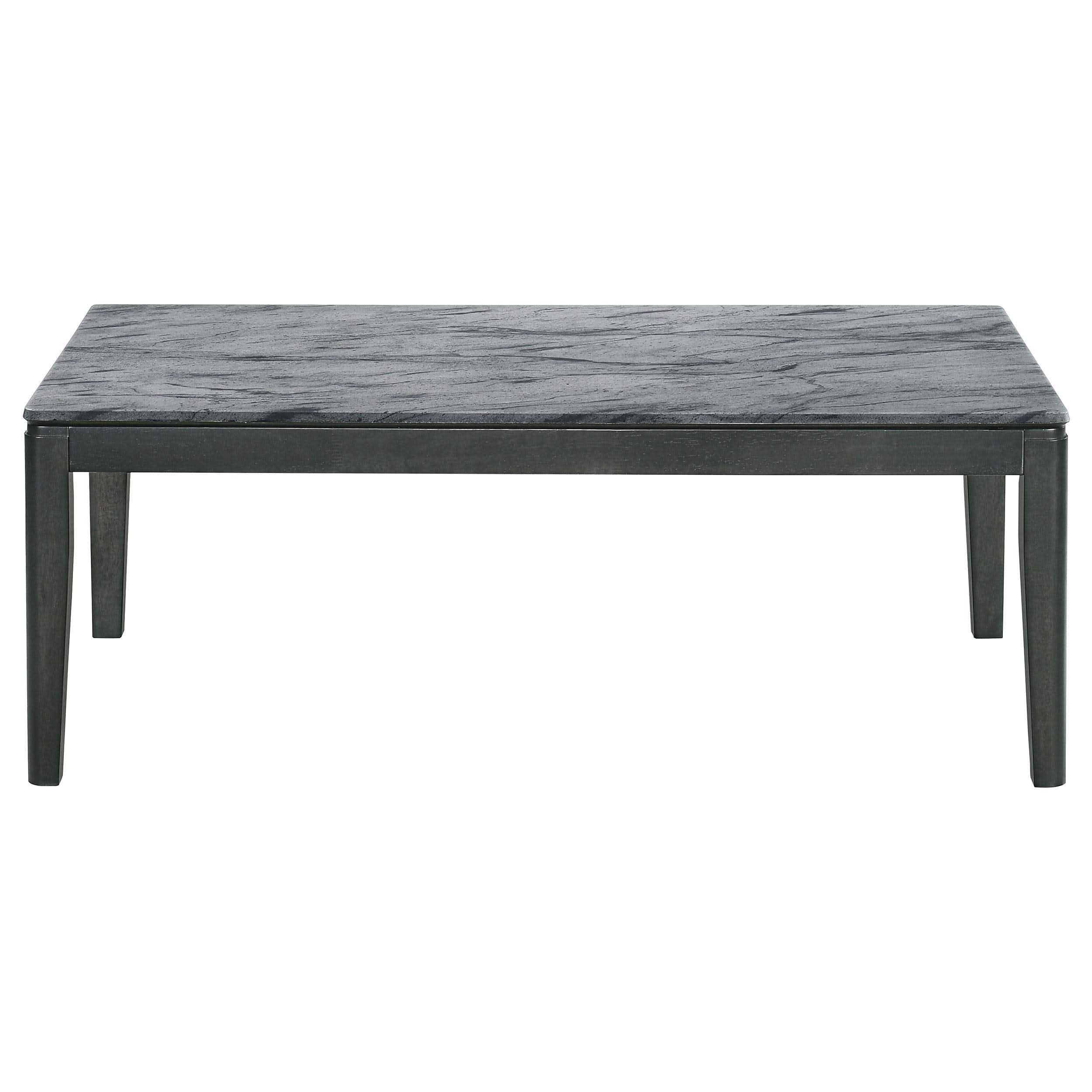 Mesa de centro rectangular de imitación de mármol Mozzi en gris y negro