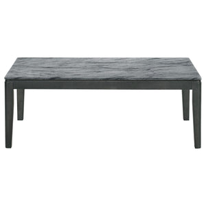 Mesa de centro rectangular de imitación de mármol Mozzi en gris y negro