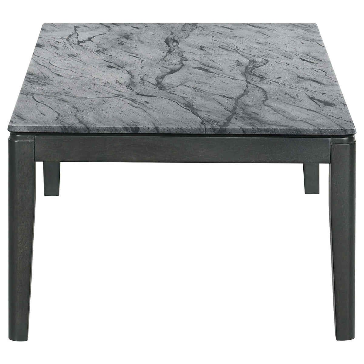 Mesa de centro rectangular de imitación de mármol Mozzi en gris y negro