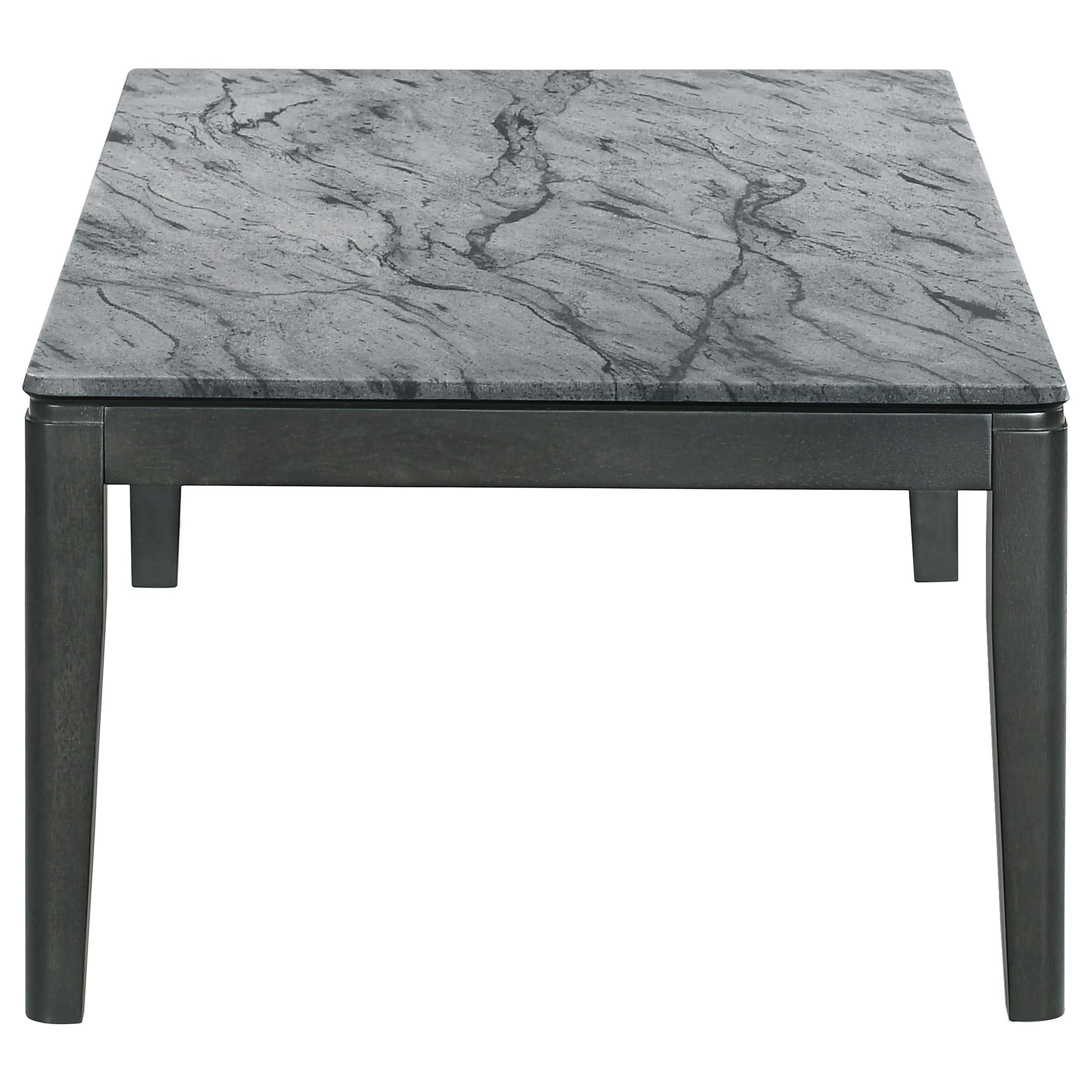 Mesa de centro rectangular de imitación de mármol Mozzi en gris y negro