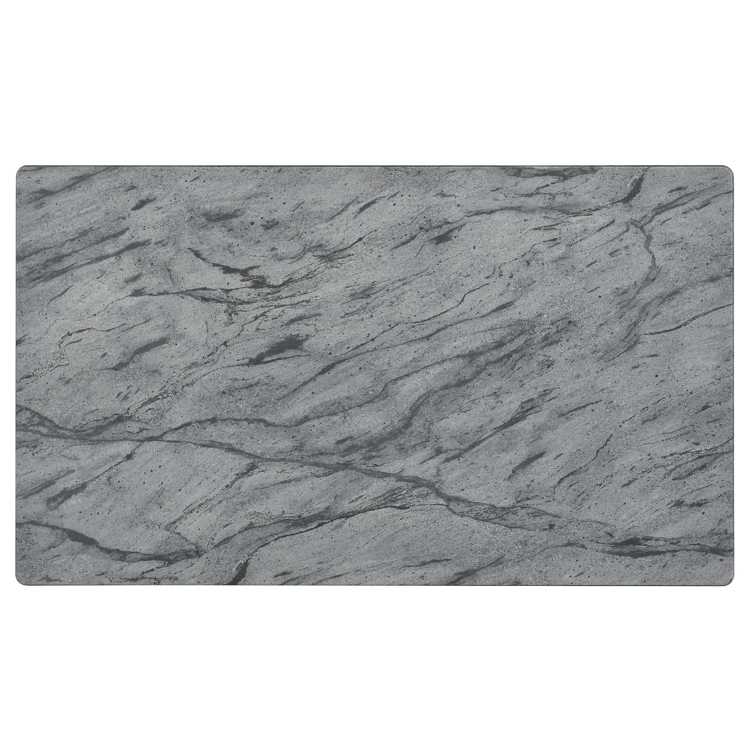 Mesa de centro rectangular de imitación de mármol Mozzi en gris y negro