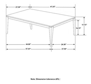 Mesa de centro rectangular de imitación de mármol Mozzi en gris y negro