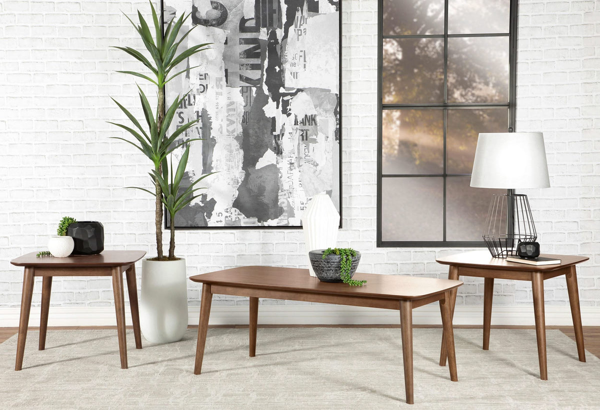 Juego de mesa de centro rectangular Radley de 3 piezas en nogal natural