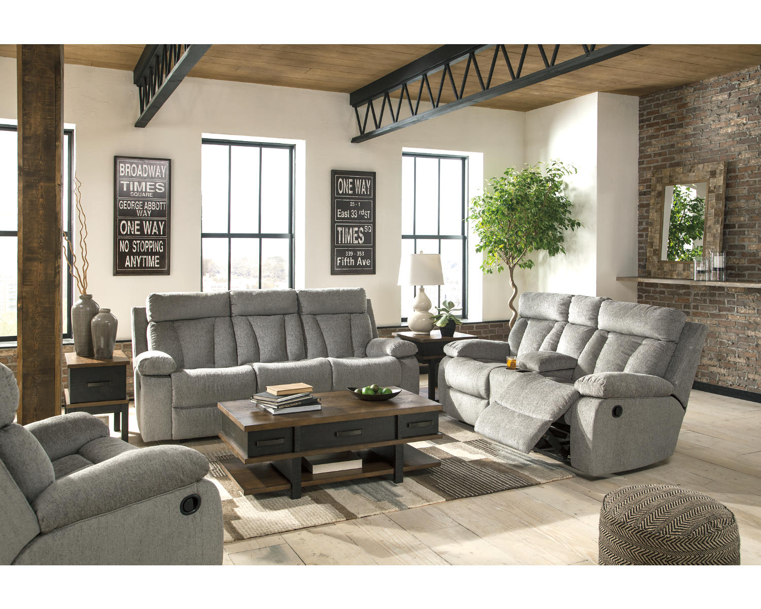 Mitchiner Reclining Sofa and Loveseat with 2 Recliners