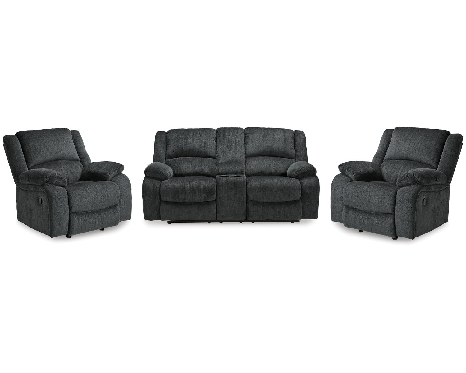 Draycoll Reclining Loveseat and 2 Recliners