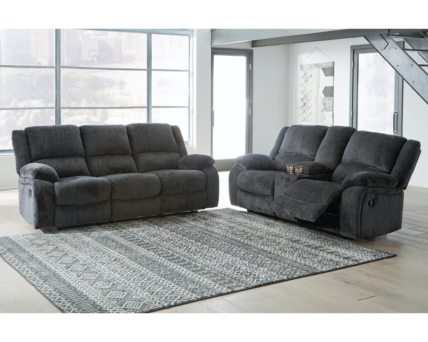 Draycoll Reclining Sofa and Loveseat