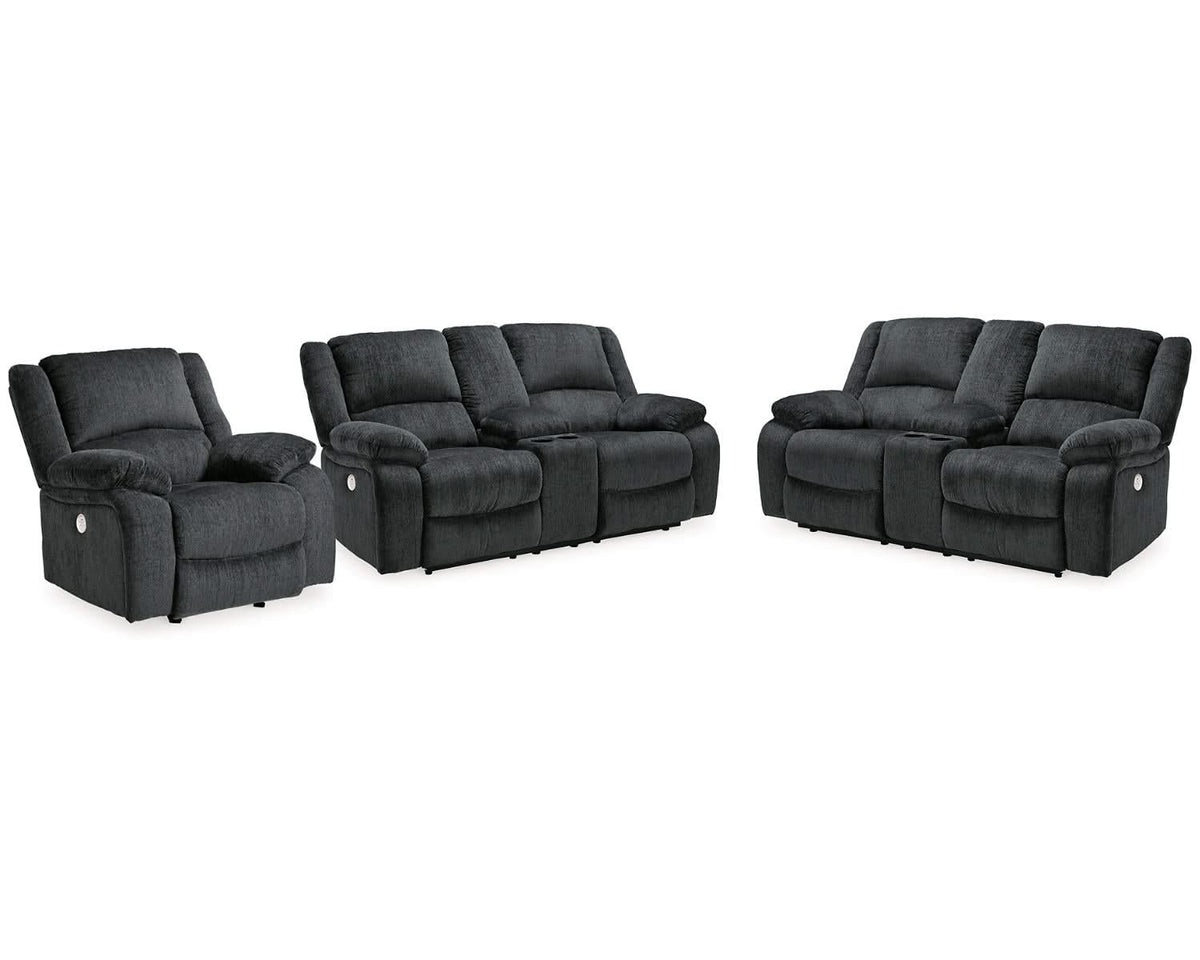 Sofás de dos plazas reclinables eléctricos y sillón reclinable Draycoll 2