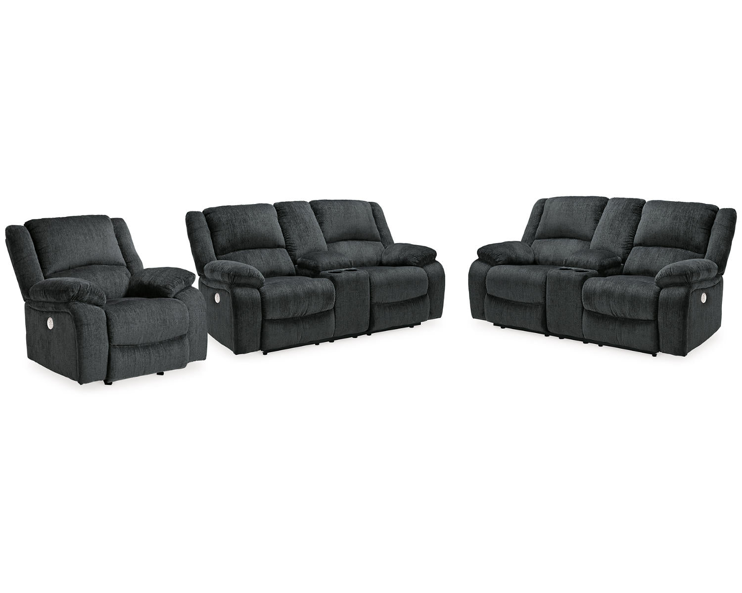 Draycoll 2 Power Reclining Loveseats and Recliner