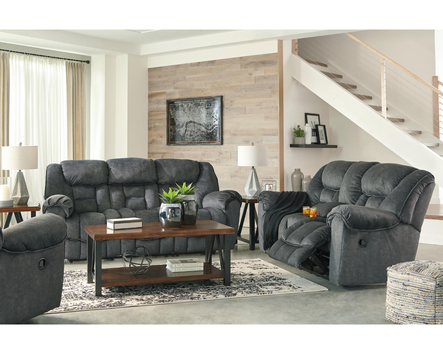 Capehorn Reclining Sofa, Loveseat and Recliner