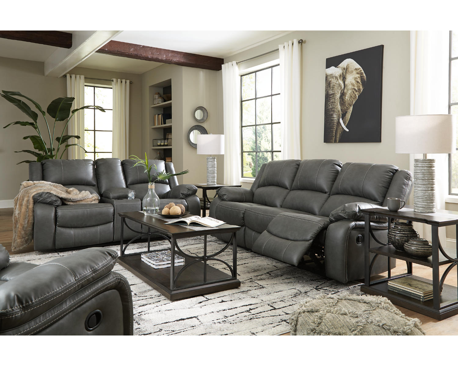 Calderwell Reclining Sofa and Loveseat with Recliner