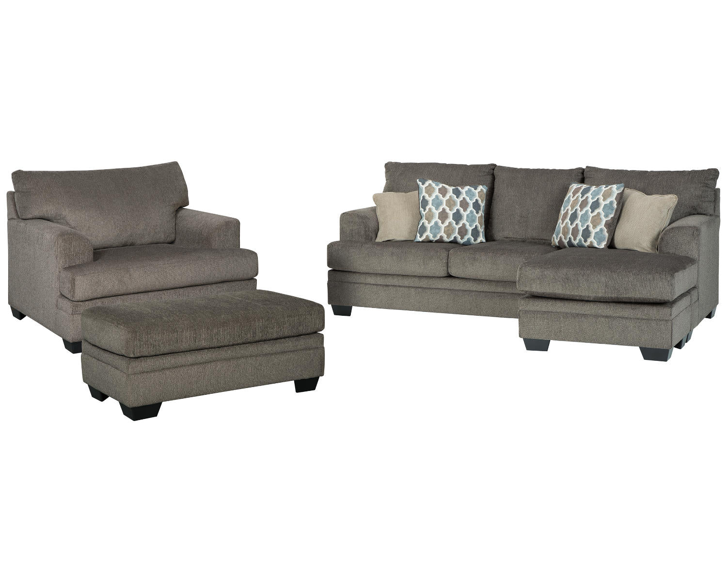 Dorsten Sofa Chaise with Chair and Ottoman