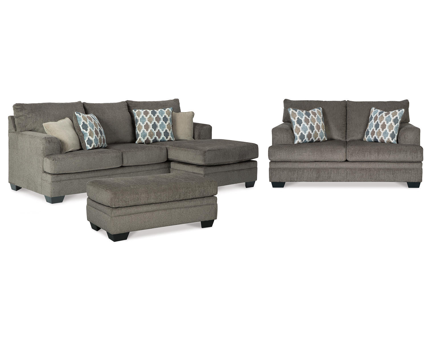 Dorsten Sofa Chaise, Loveseat, and Ottoman