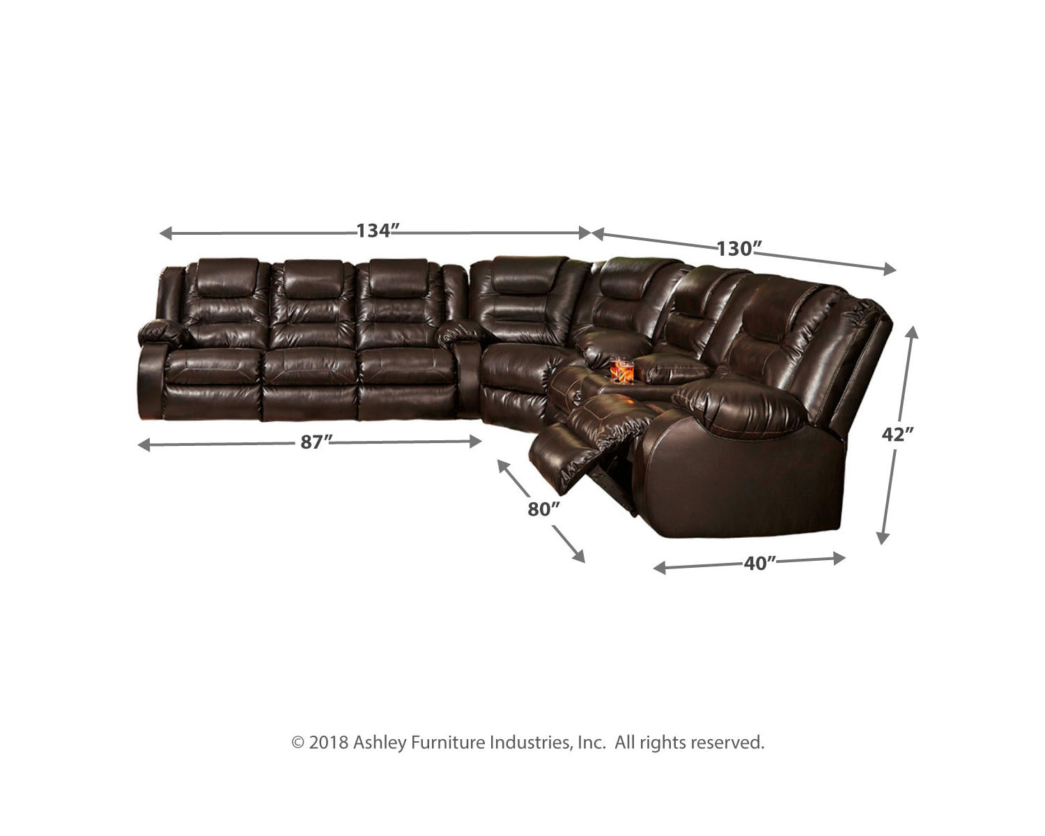 Vacherie 3-Piece Reclining Sectional