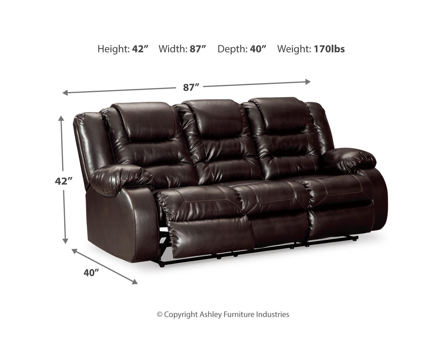 Vacherie Reclining Sofa, Power Loveseat and Recliner