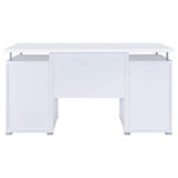 Escritorio para computadora de oficina Tracy de 55 pulgadas con 2 cajones, color blanco