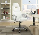 Silla de escritorio ajustable tapizada Bruce para oficina en casa, color blanco